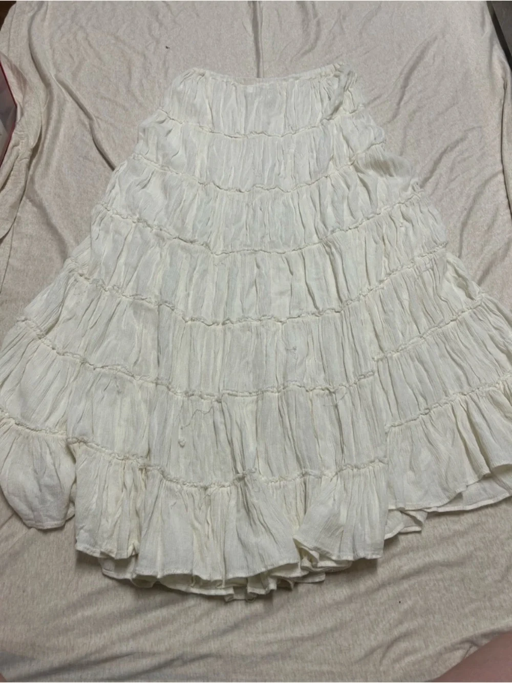 Denim & Supply Ralph Lauren Cream Tiered Maxi Skirt